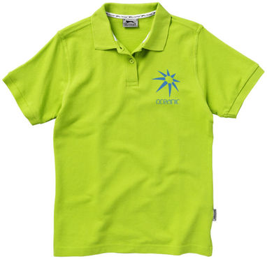 Жіноча сорочка поло з короткими рукавами Forehand, колір зелене яблуко  розмір S - 33S03721- Фото №2