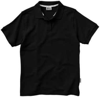 Жіноча сорочка поло з короткими рукавами Forehand, колір суцільний чорний  розмір S - 33S03991- Фото №3