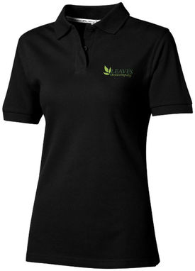 Женская рубашка поло с короткими рукавами Forehand, цвет сплошной черный  размер M - 33S03992- Фото №2