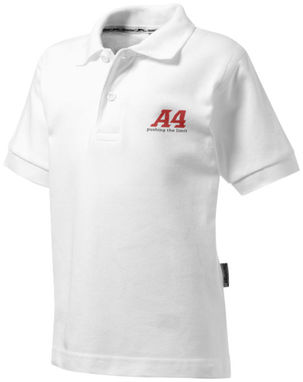 Дитяча сорочка поло з короткими рукавами Forehand, колір білий  розмір 104 - 33S13011- Фото №2