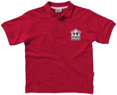 Дитяча сорочка поло з короткими рукавами Forehand, колір темно-червоний - 33S13281- Фото №2