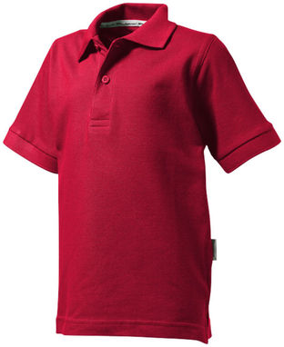 Дитяча сорочка поло з короткими рукавами Forehand, колір темно-червоний  розмір 140 - 33S13284- Фото №1