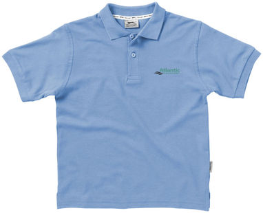 Дитяча сорочка поло з короткими рукавами Forehand, колір світло-синій  розмір 104 - 33S13401- Фото №2
