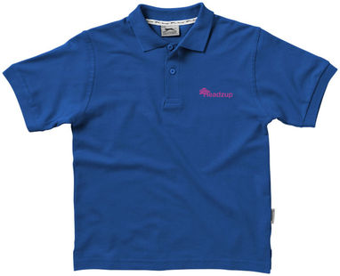 Детская рубашка поло с короткими рукавами Forehand, цвет синий классический  размер 104 - 33S13471- Фото №2