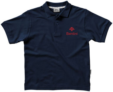 Дитяча сорочка поло з короткими рукавами Forehand, колір темно-синій  розмір 104 - 33S13491- Фото №2