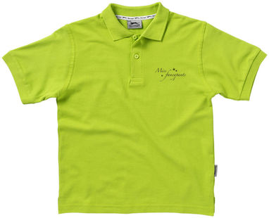 Дитяча сорочка поло з короткими рукавами Forehand, колір зелене яблуко  розмір 104 - 33S13721- Фото №2