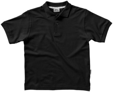 Дитяча сорочка поло з короткими рукавами Forehand, колір суцільний чорний  розмір 104 - 33S13991- Фото №3