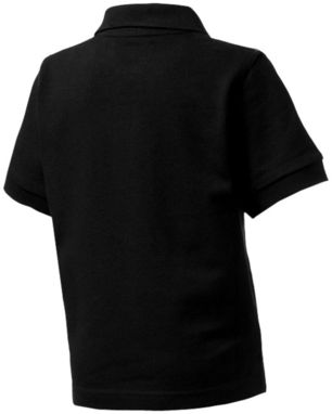 Дитяча сорочка поло з короткими рукавами Forehand, колір суцільний чорний  розмір 104 - 33S13991- Фото №4