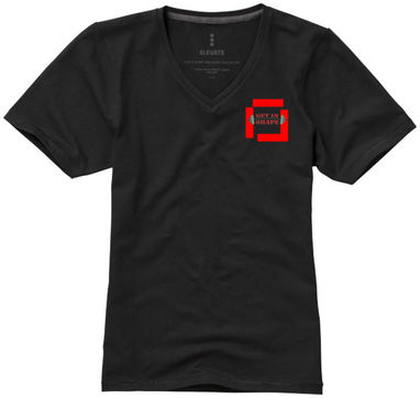 Женская футболка с короткими рукавами Kawartha, цвет сплошной черный  размер S - 38017991- Фото №3