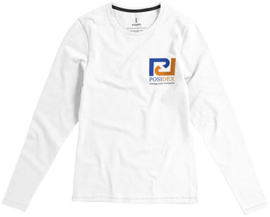 Женская футболка с длинными рукавами Ponoka, цвет белый  размер S - 38019011- Фото №2
