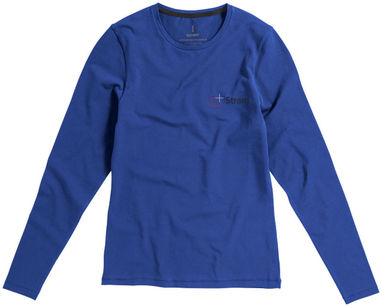 Женская футболка с длинными рукавами Ponoka, цвет синий  размер XS - 38019440- Фото №2