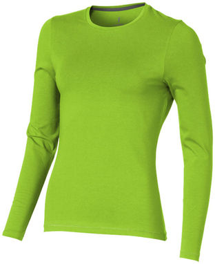 Женская футболка с длинными рукавами Ponoka, цвет зеленое яблоко  размер XS - 38019680- Фото №1