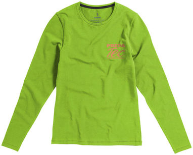 Женская футболка с длинными рукавами Ponoka, цвет зеленое яблоко  размер XS - 38019680- Фото №2