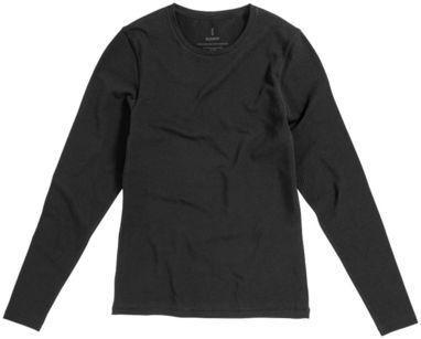 Женская футболка с длинными рукавами Ponoka, цвет антрацит  размер XS - 38019950- Фото №3