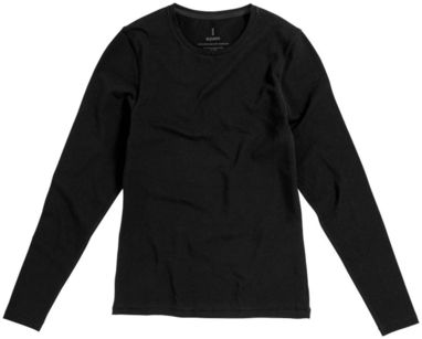 Женская футболка с длинными рукавами Ponoka, цвет сплошной черный  размер XS - 38019990- Фото №3