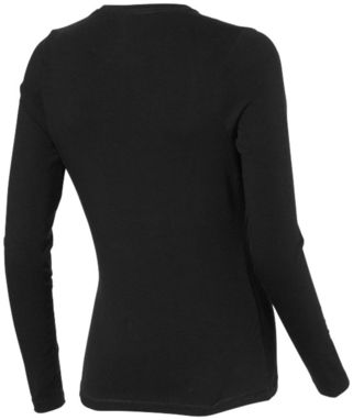 Женская футболка с длинными рукавами Ponoka, цвет сплошной черный  размер XL - 38019994- Фото №4