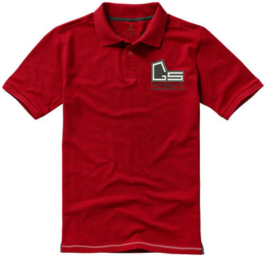 Сорочка поло з короткими рукавами Calgary, колір червоний, білий - 38080261- Фото №3
