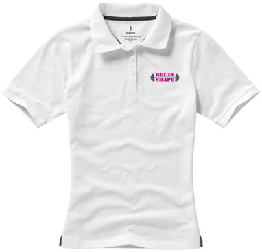 Женская рубашка поло с короткими рукавами Calgary, цвет белый  размер XS - 38081010- Фото №2