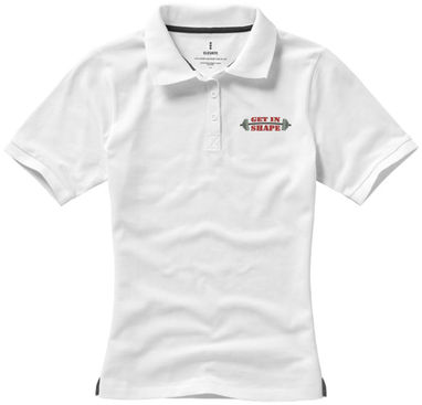 Женская рубашка поло с короткими рукавами Calgary, цвет белый  размер S - 38081011- Фото №3