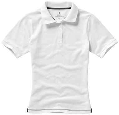 Женская рубашка поло с короткими рукавами Calgary, цвет белый, темно-синий  размер L - 38081033- Фото №4