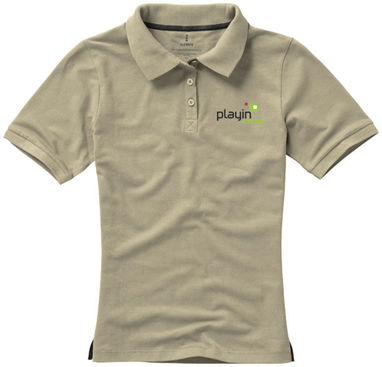 Женская рубашка поло с короткими рукавами Calgary, цвет хаки  размер XS - 38081050- Фото №2