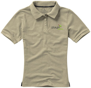 Женская рубашка поло с короткими рукавами Calgary, цвет хаки  размер M - 38081052- Фото №3