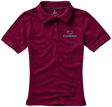 Женская рубашка поло с короткими рукавами Calgary, цвет бургунди  размер XS - 38081240- Фото №2