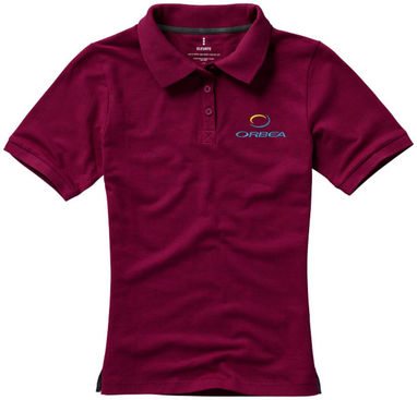 Женская рубашка поло с короткими рукавами Calgary, цвет бургунди  размер M - 38081242- Фото №3
