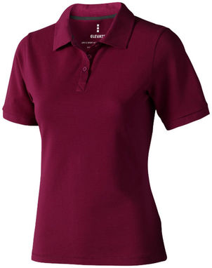 Женская рубашка поло с короткими рукавами Calgary, цвет бургунди  размер L - 38081243- Фото №1
