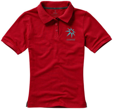 Женская рубашка поло с короткими рукавами Calgary, цвет красный  размер L - 38081253- Фото №2