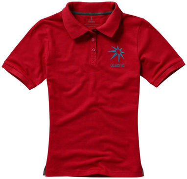 Женская рубашка поло с короткими рукавами Calgary, цвет красный  размер L - 38081253- Фото №3