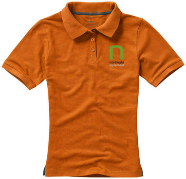 Женская рубашка поло с короткими рукавами Calgary, цвет оранжевый  размер XS - 38081330- Фото №2