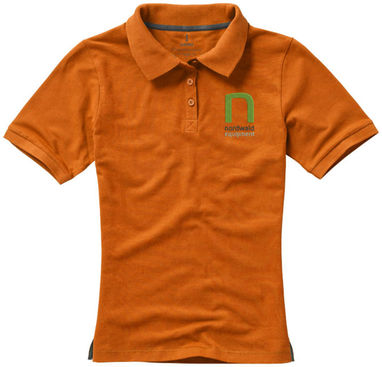 Женская рубашка поло с короткими рукавами Calgary, цвет оранжевый  размер XS - 38081330- Фото №3