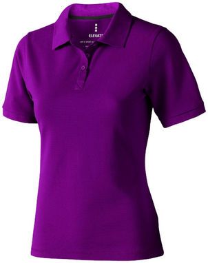 Женская рубашка поло с короткими рукавами Calgary, цвет сливовый  размер XS - 38081380- Фото №1