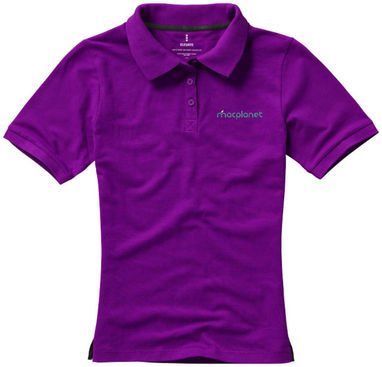 Женская рубашка поло с короткими рукавами Calgary, цвет сливовый  размер S - 38081381- Фото №3