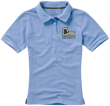 Женская рубашка поло с короткими рукавами Calgary, цвет светло-синий  размер XS - 38081400- Фото №3