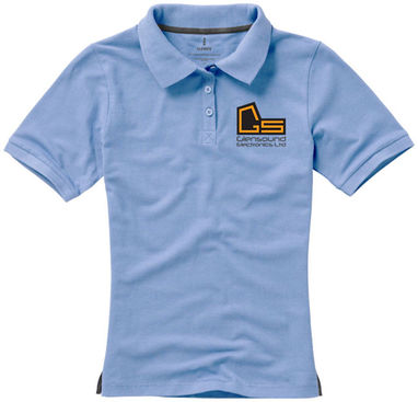 Женская рубашка поло с короткими рукавами Calgary, цвет светло-синий  размер XL - 38081404- Фото №2