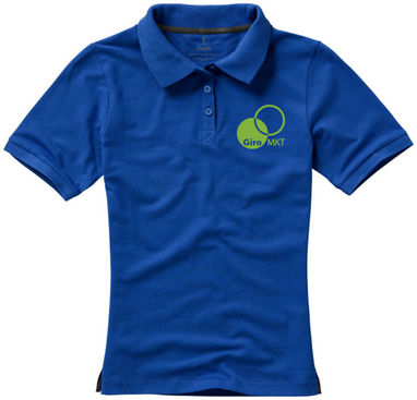 Женская рубашка поло с короткими рукавами Calgary, цвет синий  размер M - 38081442- Фото №2