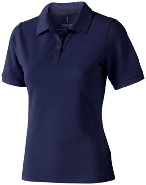 Женская рубашка поло с короткими рукавами Calgary, цвет темно-синий  размер XS - 38081490- Фото №1