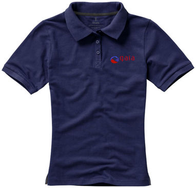 Женская рубашка поло с короткими рукавами Calgary, цвет темно-синий  размер XS - 38081490- Фото №2