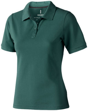 Женская рубашка поло с короткими рукавами Calgary, цвет зеленый лесной  размер XS - 38081600- Фото №1