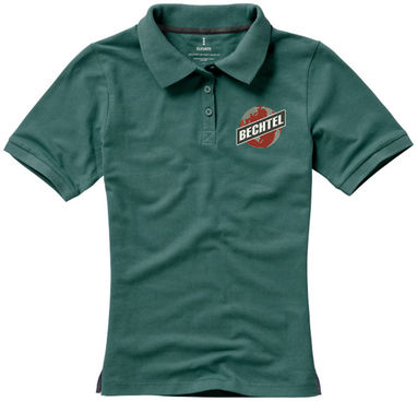 Женская рубашка поло с короткими рукавами Calgary, цвет зеленый лесной  размер XS - 38081600- Фото №3