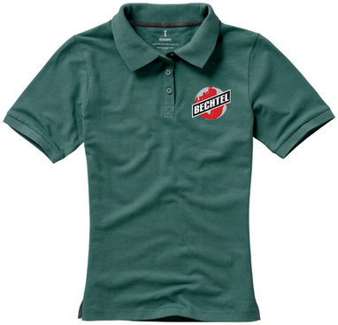 Женская рубашка поло с короткими рукавами Calgary, цвет зеленый лесной  размер S - 38081601- Фото №2