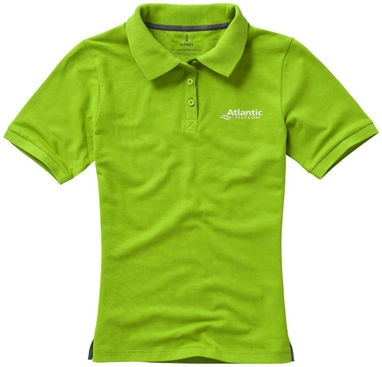 Жіноча сорочка поло з короткими рукавами Calgary, колір зелене яблуко  розмір S - 38081681- Фото №2