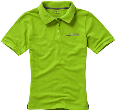 Жіноча сорочка поло з короткими рукавами Calgary, колір зелене яблуко  розмір S - 38081681- Фото №3