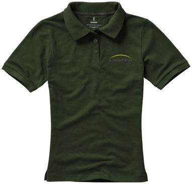 Жіноча сорочка поло з короткими рукавами Calgary, колір армійський зелений  розмір XS - 38081700- Фото №3
