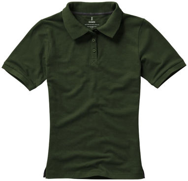 Жіноча сорочка поло з короткими рукавами Calgary, колір армійський зелений  розмір XS - 38081700- Фото №4