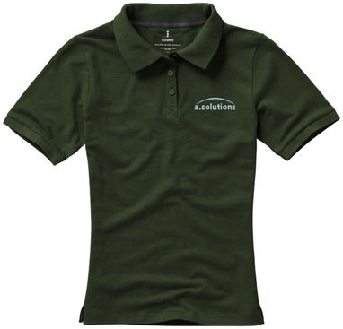 Жіноча сорочка поло з короткими рукавами Calgary, колір армійський зелений  розмір XXL - 38081705- Фото №2