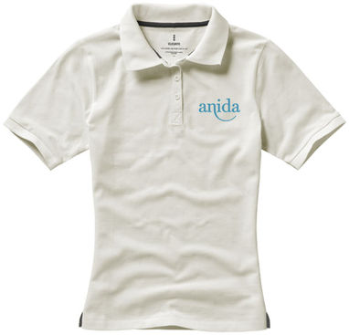 Женская рубашка поло с короткими рукавами Calgary, цвет светло-серый  размер S - 38081901- Фото №2