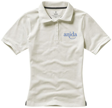 Женская рубашка поло с короткими рукавами Calgary, цвет светло-серый  размер S - 38081901- Фото №3